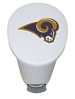 The Furniture Cove New 2.6 Gallon White Plastic Step Trash Can Waste Basket Featuring the Choice of Your Favorite Football Team Logo - FREE Trash Liner Included (Rams)