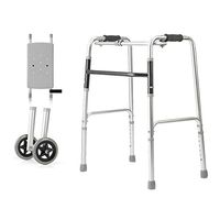 ZWJ-Rolling Walkers Walker Elderly Disabled Assisted Walker Lower Limb Training Walker Aluminum Alloy Light and Easy to Carry (Color : Silver, Size : #4)