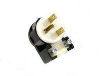 Leviton 5666-CA 15 Amp, 250 Volt, Straight Blade, Angle Plug, Industrial Grade, Grounding, Black-White