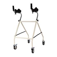 Walkers Walking Frame Walking Frames Four-Wheel Portable Folding Elderly Anti-Skid Disabled AdjustableCarbon Steel (Color : Beige, Size : 845499~130cm)