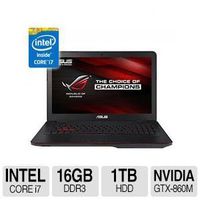 ASUS ROG GL551 Series 15.6" Full HD Flagship High Performance Gaming Laptop PC, Intel Core i7-4710HQ 2.50 GHz, 16GB RAM, 1TB HD NVIDIA GeForce GTX 860M, Backlit Keyboard, DVD, HDMI, Windows 8.1