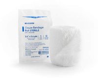 McKesson White Fluff Bandage Roll Sterile 3-2/5" X 3-3/5 Yd 16-4263 96 /Case