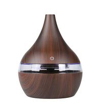Essential Oil Diffuser 300ML 7 Color Night Lights Cool Mist Humidifier for Office Home Bedroom Living Room Study Yoga Spa Aromatherapy Diffuser Wood Grain Humidifier (Humidifier-3)