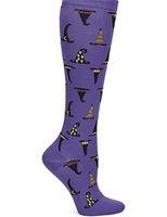 Nurse Mates Graduated Support Compression Trouser Socks (Witches Hats)