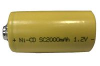 Power Portable Sub C NiCd Button Top Battery (2000 mAh)