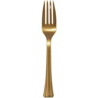 Lillian 48-Pack Plastic Forks Cutlery Bag, Gold
