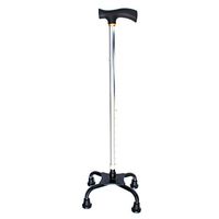 XIHAA Big Four-Legged Walking Stick, For Old Man Adjustable Walking Stick Square Base Ultralight-Silver