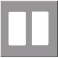 PCS Screwless Wall Cover Plates, 2-Gang, Gray (WCP-2-G)
