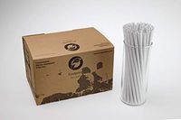 Footprint Paper Straws - Giant 7.75" (500ct) Unwrapped - Biodegradable, Premium Eco-Friendly Paper Straws in Bulk for Restaurants, Juices, Smoothies, White