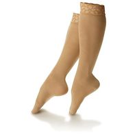Dr. Comfort Sheer Lace Hosiery for Women Knee High CT 10-15 mmHg Nude Small