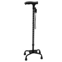 cane Walking Stick with LED Light Ergonomic Handle 4 Legs Non-Slip Rubber Base - Men & Women Confidently Travel with This Adjustable HOJZ,Black