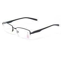 Progressive Multiple Focus Reading Glasses Metal Half Frame Multifocus Glasses for Men and Women (Black, 2.50)