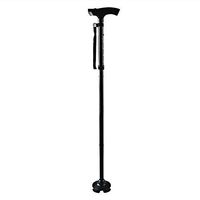 BEYOUR WALKER Adjustable Folding Cane with T Handle, LED Light, Black