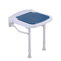 Bath Stool Adjustable Bathroom Folding Stool Shower Room Door Wearing Shoes Maternal Room Dressing Room Wall-Mounted Seat (Color : Blue, Size : 380mm365mm)
