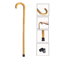 LFFME Natural Wood Walking Stick Bamboo Crutch Climbing Non-Slip Seniors Cane Outdoor Walker Trekking Pole, 92cm