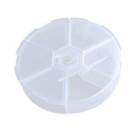 Pill Organizer Small Items Box,Round Portable Travel Pill Box 6 Compartments Pill Case for Purse