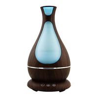 EASY PLAY 400ml Essential Oil Diffuser Wood Grain Vase-Shaped Ultrasonic Aromatherapy Oil Diffusers with Adjustable Mist Mode Waterless Auto Shut-off Humidifier and 7 Color Changing LED Lights for Hom