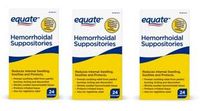 Equate Hemorrhoidal Suppositories 24 Ct by Equate (Pack of 3)