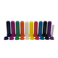 SUPVOX 12 Sets Assorted Colors Essential Oil Blank Nasal Inhaler Tubes with Cap And Wicks