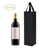 10 PCS Kraft Paper Wine Bags with Handles Single Bottle Bags Wine Carrier Tote Reusable Gift Bags for Wedding Baby Shower Birthday Party Shopping Dinner Parties Christmas