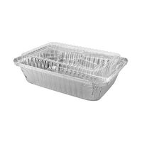 Disposable Aluminum 2 1/4 Lb. Food Storage Pan with Clear Dome Lid #250P (50)