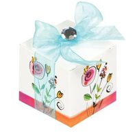 Kathy Davis Blooms Favor Boxes w/Ribbon -2" x 2" x 2"