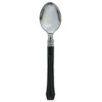 Amscan 436902.1 Classic Choice Premium Cutlery disposable-spoons, 6 3/4", Black