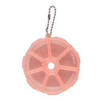 Casualcatch Portable 7 Day Weekly Round Drug Tablet Pill Box Capsule Vitamin Medicine Holder Splitters Storage Organizer Container Case with Keychain
