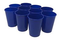 CSBD Stadium 12 oz. Plastic Cups, 10 Pack, Blank Reusable Drink Tumblers for Parties, Events, Marketing, Weddings, DIY Projects or BBQ Picnics, No BPA (Blue)