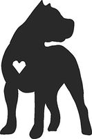 hBARSCI Pit Bull Vinyl Decal - 5 Inches - for Cars, Trucks, Windows, Laptops, Tablets, Outdoor-Grade 2.5mil Thick Vinyl - Matte Black