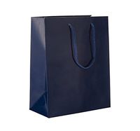 Prime Time Packaging Heavy Duty Standard Original Style Paper Tote Bag Set, Perfect for Gifts, Party, Baby Shower, Kid’s Birthdays, Weddings, Lunch, Blue Navy, Pack of 100