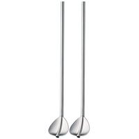 Loneflash Stainless Steel Metal Drinking Straw Reusable Straws Cocktail Spoons Set （2Pcs）