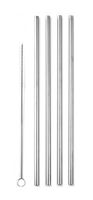 Tiki Tumblers Stainless Steel Straws with Cleaning Brush | Non-Toxic | Environmentally Friendly | Great for Smoothies, Cocktails (Four 8.5" Straight Straws)