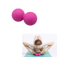 Mydio Massage Ball Roller，Double Lacrosse Ball for Sore Muscles, Back, Neck, Pressure Point Self Pain Relief (Pink)