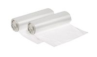 Fit 7,8,9,10 Gallons (26-37 Liters) Small Trash Plastic Bag Can Liners All Purpose Janitorial Home Office Bathroom Coffee Work Station Garbage, 24" x 24", 8Mic, NAT,Coreless Roll- 100/Pack
