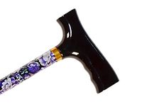 Straight Adjustable Aluminum Cane With Fritz HandleMauve Floral