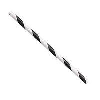 5.25 Black/White Stripe Paper Straw-UN-500ct