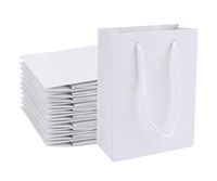 Uceoo White Gift Bags, 24Pcs White Kraft Paper Bags, 4.7 x 2.2 x 6.3 Small Gift Bags with Handles
