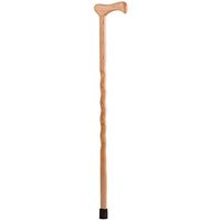 Handcrafted Wood Walking Cane - Made in the USA by Brazos - Twisted Oak or Ash - Natural - 37 Inches
