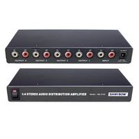 1:4 SHINYBOW STEREO AUDIO DISTRIBUTION AMPLIFIER SPLITTER