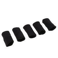 Homyl 5Pcs Stretchy Finger Sleeves Support Brace for Basketball Volleyball Tennis Baseball Badminton Boating Tennis Gym Fitness Sports - Black