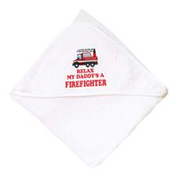 Relax My Daddy'S A Firefighter Boys-Girls Cotton Baby Hooded Towel - White, One Size