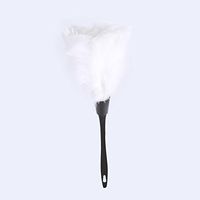 Duster Cleaning, MAGT 5 Colors Lightweight Soft Turkey Feather Duster Brush With Black plastic Handle Home Furniture Car Cleaning Tools (White)