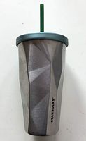 Starbucks Stainless Steel Chiseled Tumbler Green 16 Oz Cold Cup