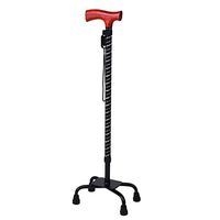 Crutches Seniors Four-Leg Retractable Walking Stick Multi-Function Non-Slip Walking Stick Outdoor Mountaineering Walking Stick (Color : Black, Size : 70cm)
