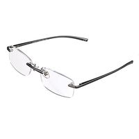 Bi Tao Spring-Hinges Nearsighted Shortsighted Myopia Glasses -1.50 Strengths Men Women Fashion Rimless Nearsighted Eyeglasses