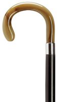 Walking Cane Ladies Crook Shaped Handle with Bulb Nose-Made of high Impact Durable Nylon in Simulated Horn; Black Maple Shaft is 13/16" in Diameter and is 36" Long with Rubber tip