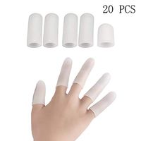 WeTest 20 Pieces Thicked Gel Finger Protectors Cover - Silicone Finger Cots for Trigger Finger, Finger Cracking, Finger Arthritis (White)