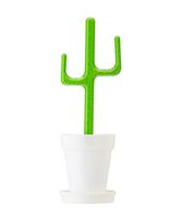Vigar Cactus Toilet Brush Set, Nylon Cleaning Brush with Cactus-Shaped Handle, Planter Base with Saucer