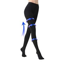 Compression Pantyhose 20-30mmHg Firm Support Opaque Closed Toe for Women Men Varicose Veins Edema (Black XXL)